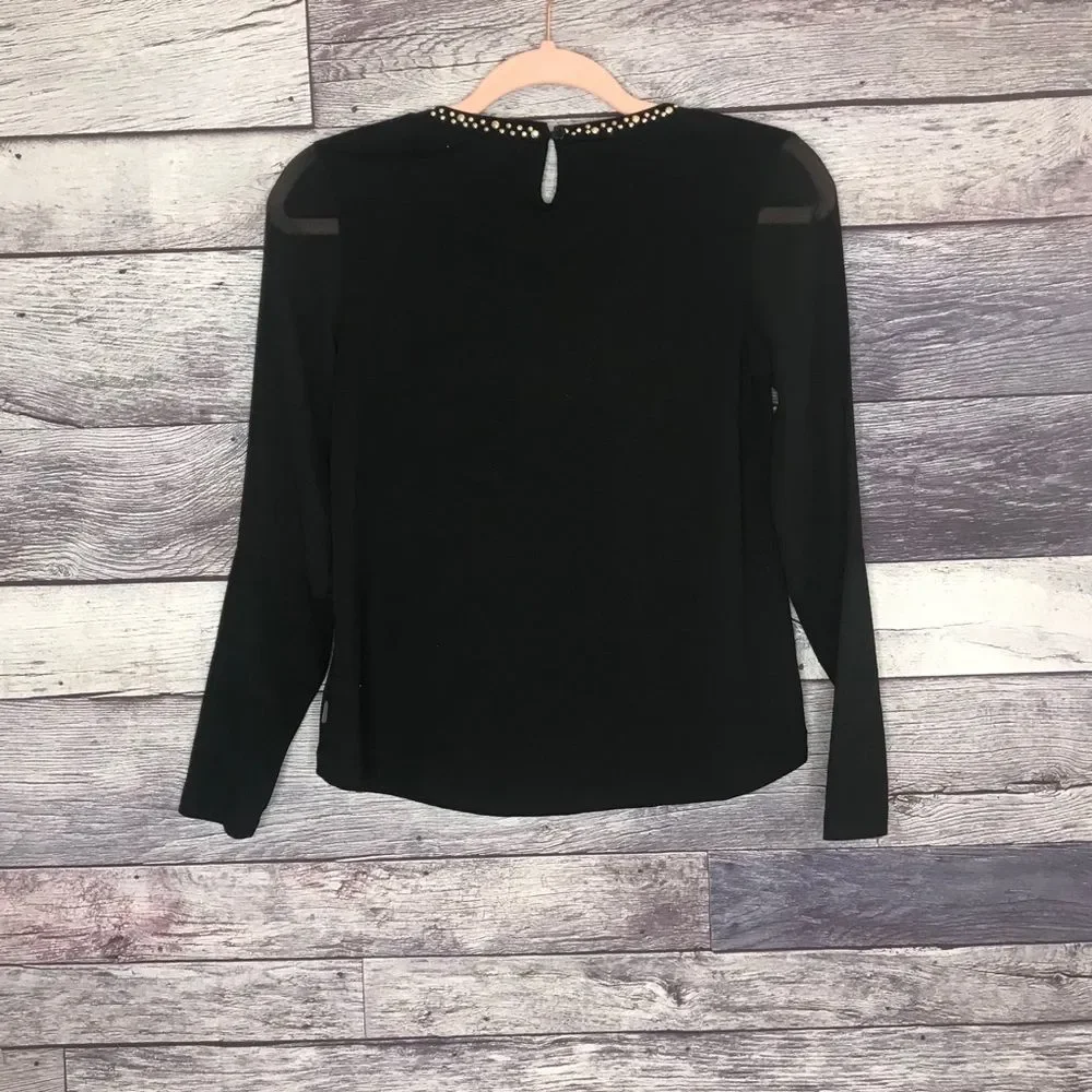 DKNY Girls Black Long Sleeve w/ Sheer arm Cutouts - Picture 6 of 6